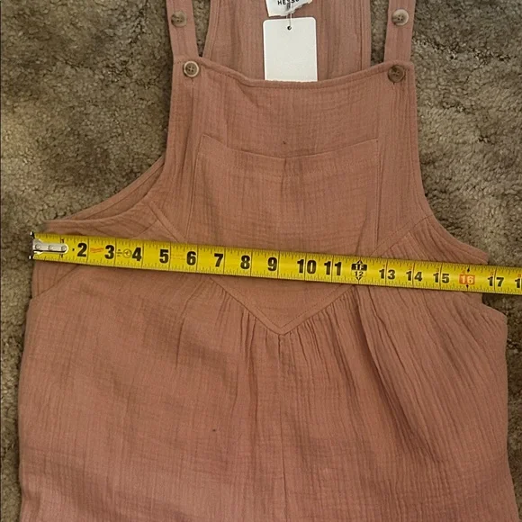 Heyson Mauve Pink/Tan Linen-Texture Overalls - Picture 11 of 13